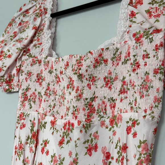 BNWT RUMORED Floral Square Neck Puff Sleeves Maxi Dress Cottagecore, Romantic - Picture 5 of 14